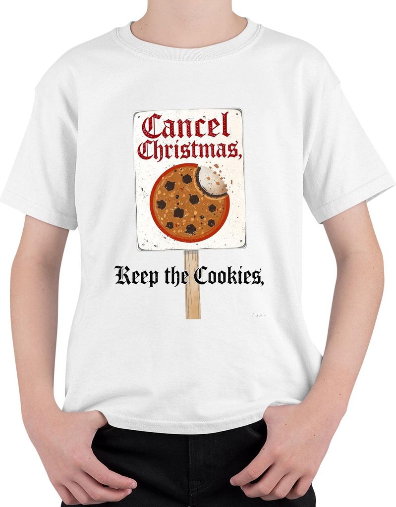 Cancel Christmas Keep the Cookies gothic funny sarcastic gift Uni Kinder T-Shirt, Weiß, 140