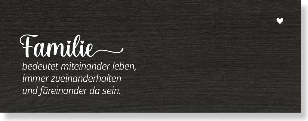 younikat Holzschild Familie miteinander leben I Dekoschild mit Spruch zum Aufhängen I 40 x 15 cm I MDF beidseitig melaminbeschichtet I Geschenkide...