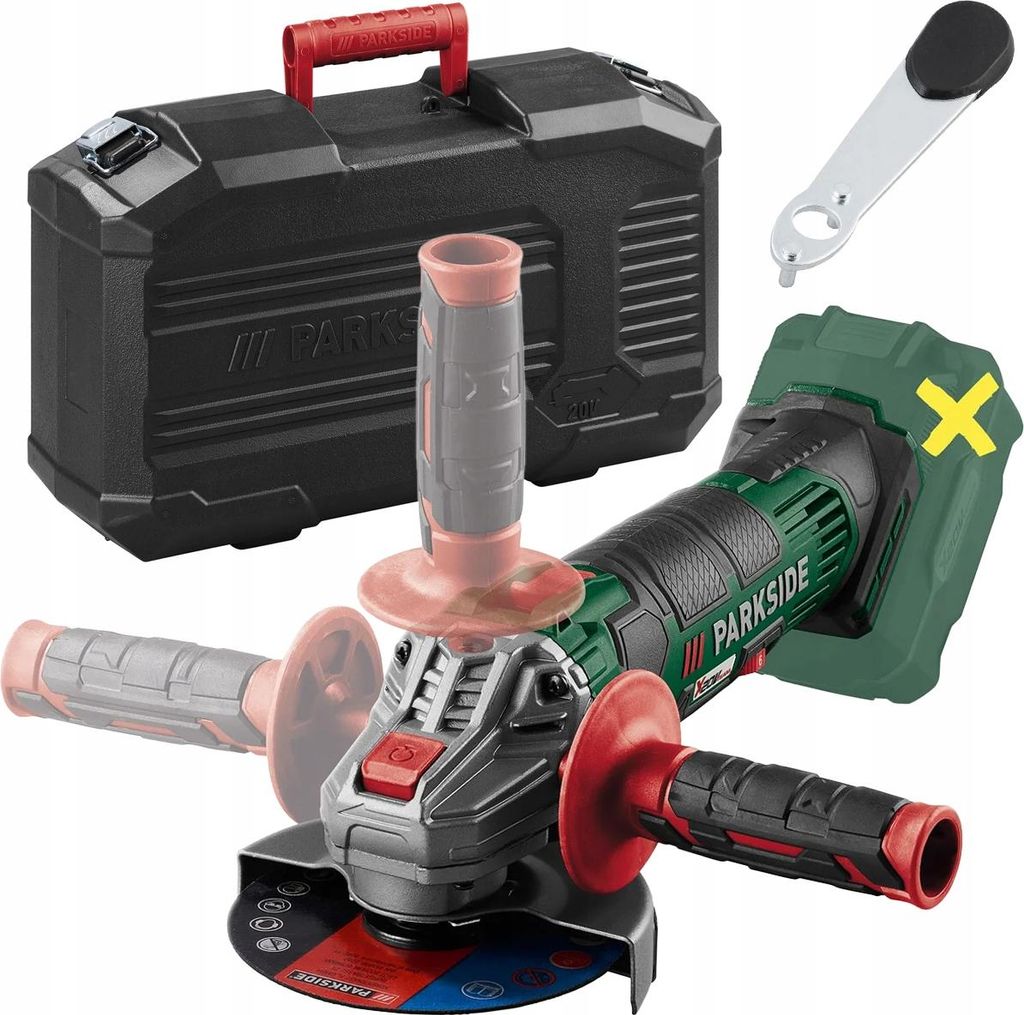 Parkside Akku-Winkelschleifer 20V 125Mm Mit Koffer Und Scheibe