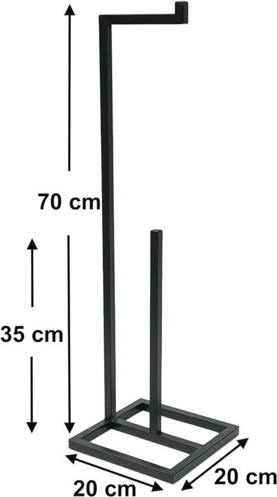 Support papier toilette métal noir design avec réserve intégrée stable