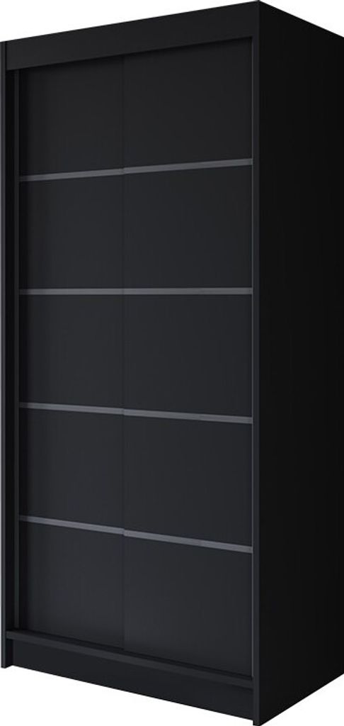 Easy4You P4 100 cm Schwarz Schiebetüren Kleiderschrank Produktbild 
