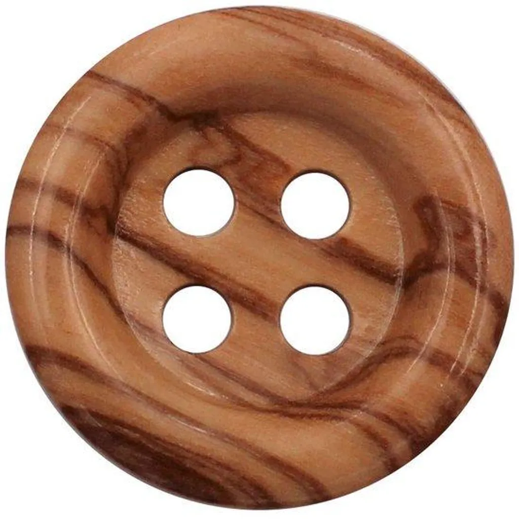 Boutons de mercerie en bois naturel avec relief fin pour gilet et veste