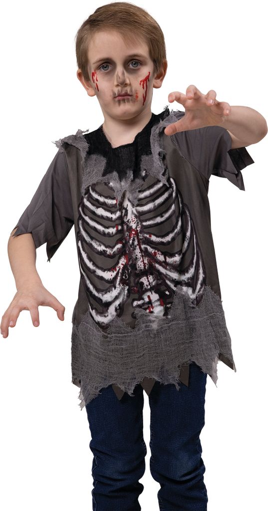 Zombie T-Shirt Skelett Halloween, Groesse:152
