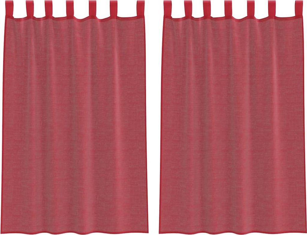 Voile Vorhänge mit Schlaufen 2 Stk. Weinrot 140x175 cm