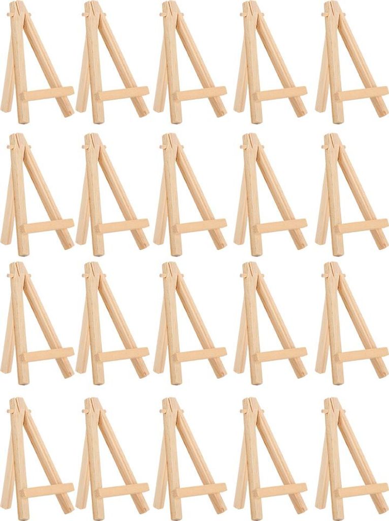 20pcs Holzstockartware Mini Aframe Natural Display Stativhalter für Dekorationsausstellungen Requisiten