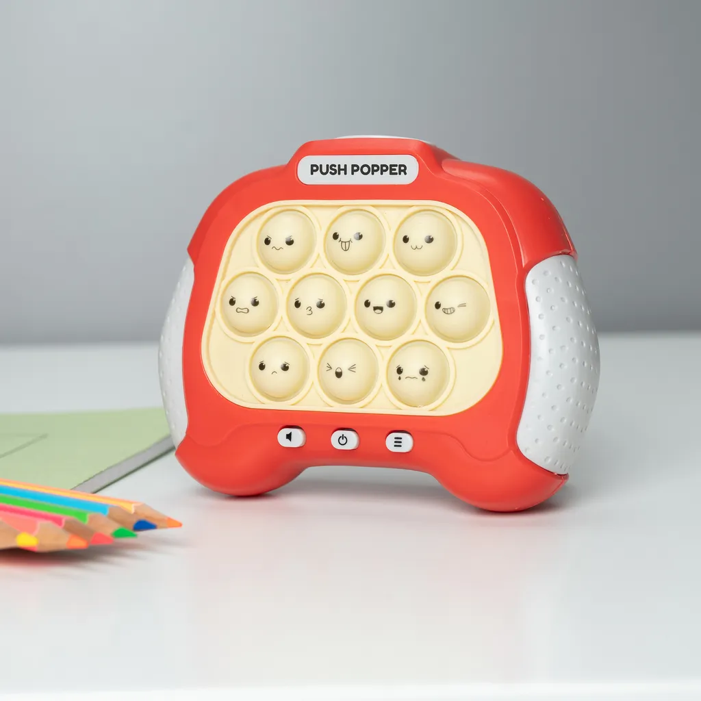 Jouet de Concentration Push Popper Rouge - Fidget avec Alerte Sonore