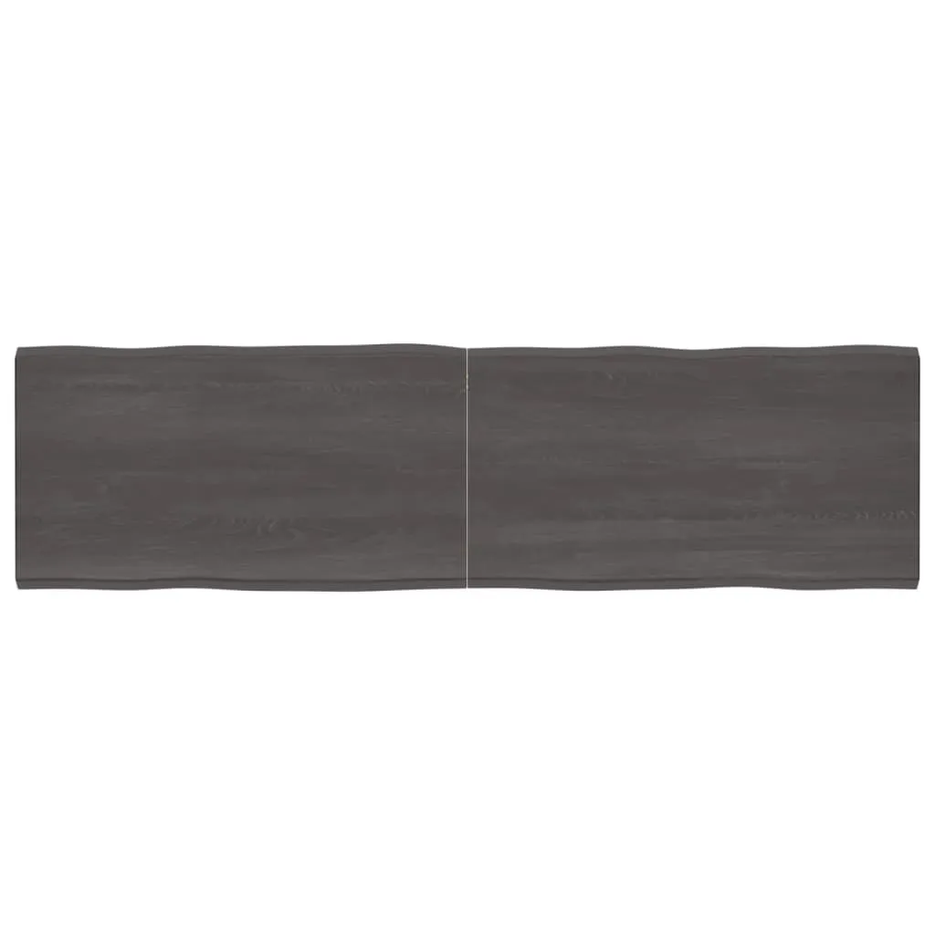 Piano Tavolo 220x60x4 Legno Massiccio Bordo Albero Naturale - Vero Design