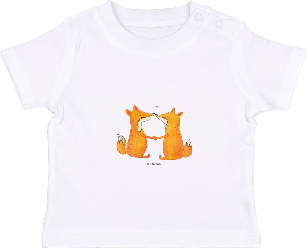 Mr. & Mrs. Panda  T-Shirt Füchse Liebe 0. - 6. Monat - Weiß Produktbild 