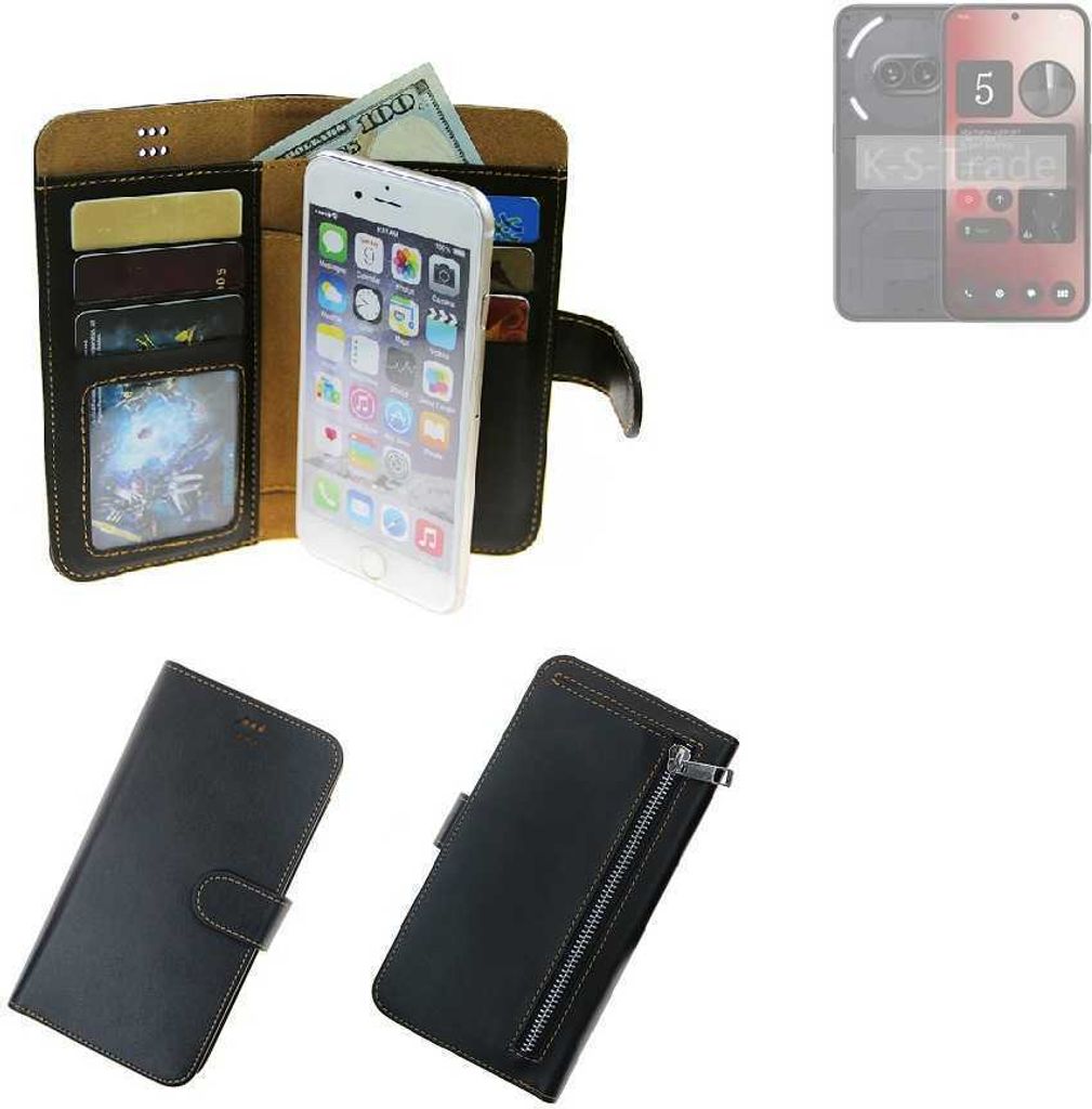 K-S-Trade Schutz Hülle kompatibel mit Nothing 2a Klapphülle Case Phone cover Slim Handytasche Handy Hülle schwarz aus Kunstleder (1 Stk)
