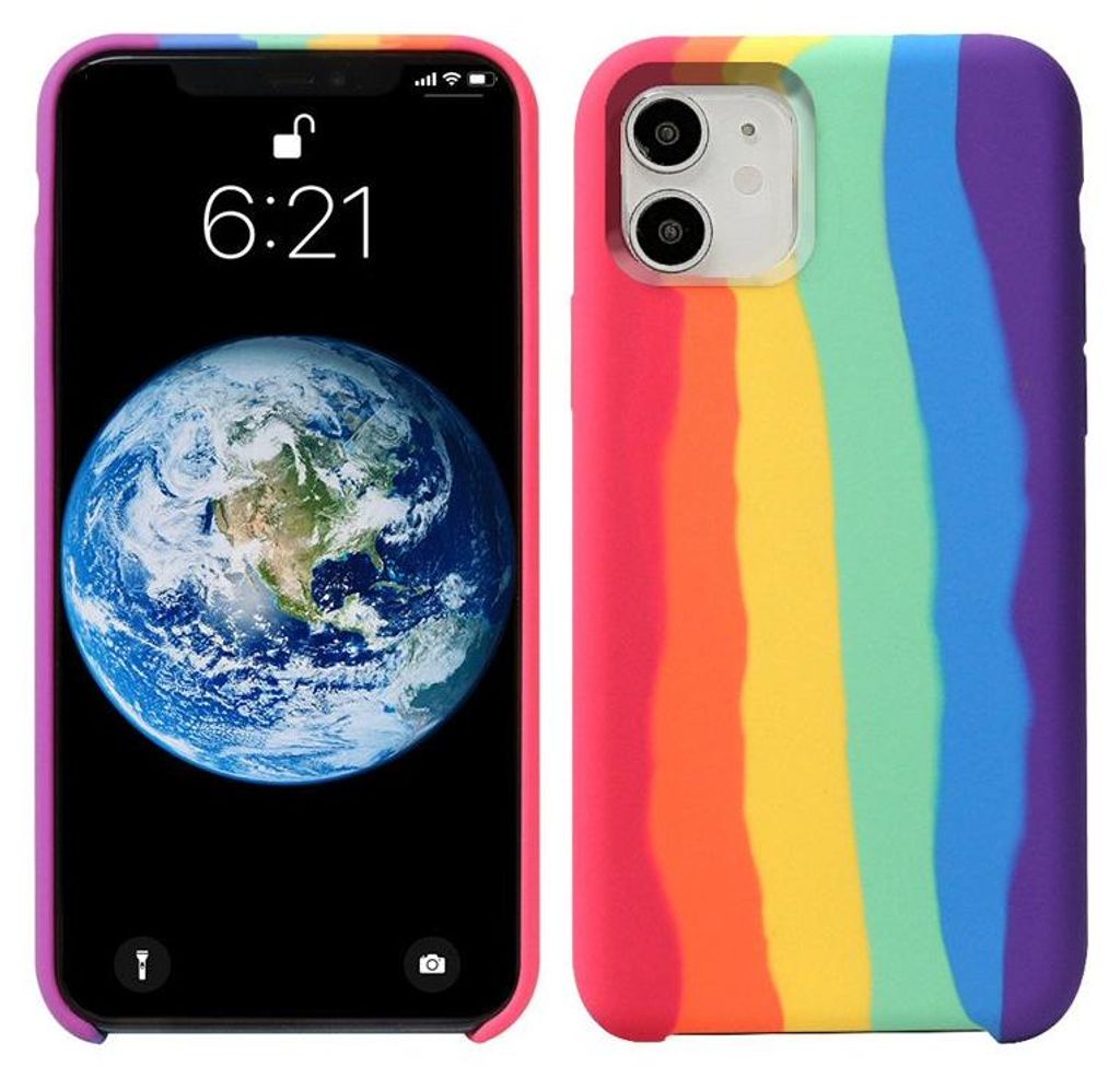 Hülle für iPhone 13 Pro Max Gay Pride Regenbogen Mehrfarbiges Silikon