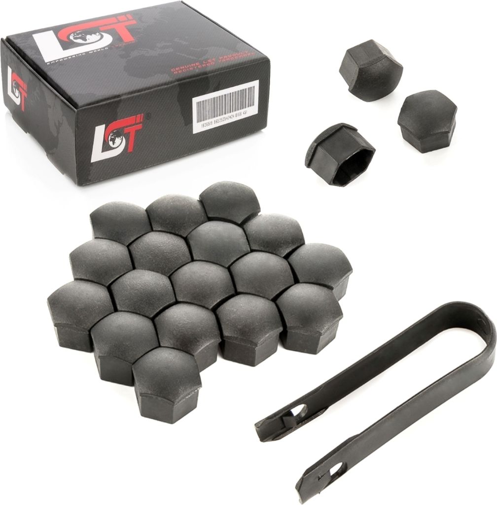20x Radschraubenkappen 17mm schwarz rau für ALFA ROMEO FIAT LANCIA SUBARU TOYOTA
