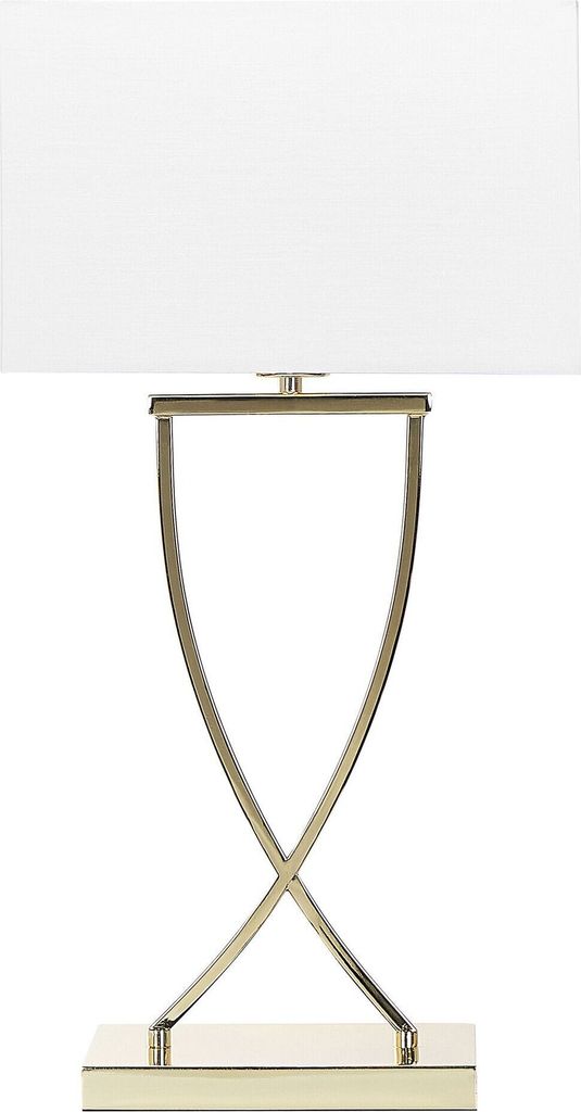 BELIANI Stolní lampa zlatá kovová 62 cm bílé látkové Obrázek produktu 