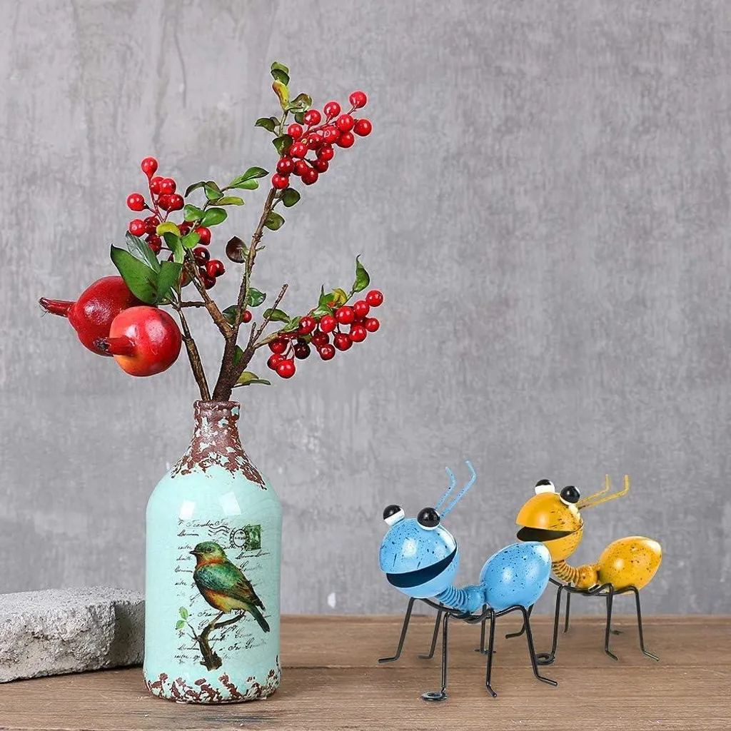 Décoration de jardin fourmis : lot de 4 insectes en métal pour mur et gazon