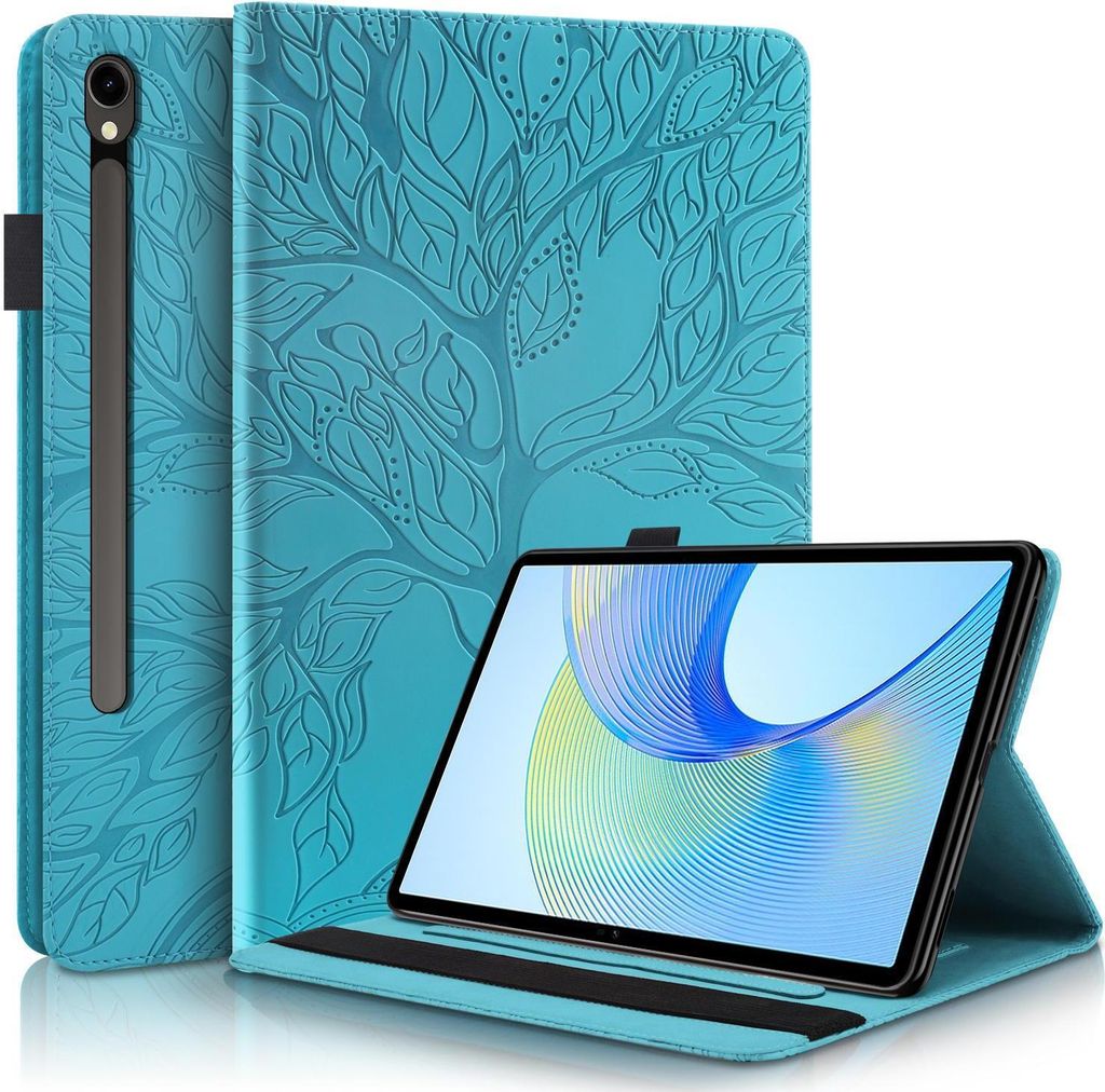 Mobigear Tree Samsung Galaxy Tab S10 FE Plus Hülle Klapphülle + Stifthalter - Blau