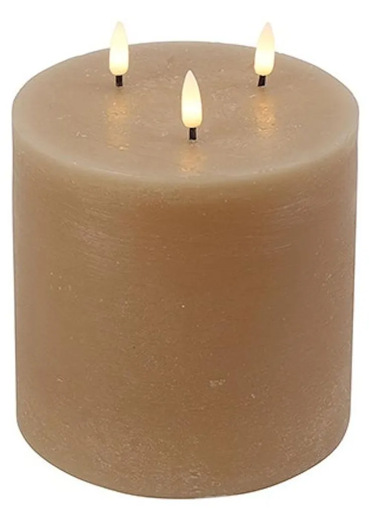 Bougie LED d'ambiance Countryfield beige 17,5cm pour centre de table chic
