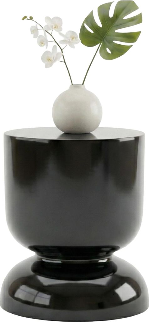Relaxdays Beistelltisch, Sanduhr-Design, Wohnzimmer Dekoobjekt, Beistellhocker HxD: 46 x 36 cm, Podest, Metall, schwarz