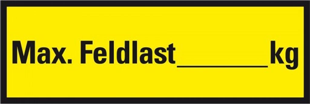 Dreifke Aufkleber I Regalbelastungs-Aufkleber max. Feldlast, zum Beschriften...