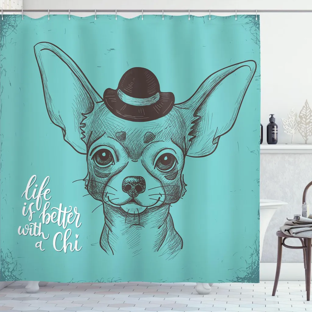 Tenda da Bagno Chihuahua ABAKUHAUS 175x180 cm - Design Cane Simpatico