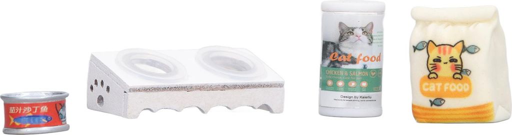 Miniatur-Katzenfutternapf, lebensecht, ungiftig, 1/12 Puppenhaus, Haustier-Leckerli-Set für Garten, Küche A