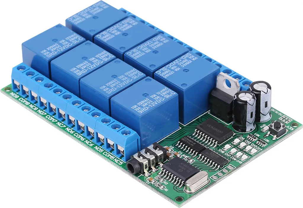 Module Relais DTMF 12V 8CH Décodeur Vocal Télécommande AQ-802