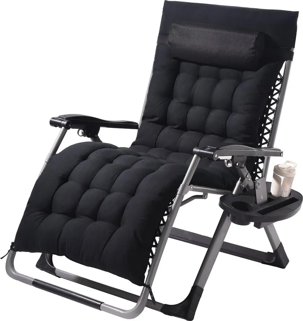 Fauteuil zéro gravité 33 pouces avec assise large et cadre renforcé