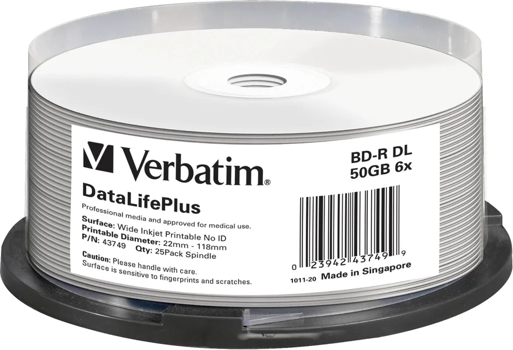 Évitez la Perte de Données avec Blu-Ray Verbatim 50Go BD-R DL - 25 Pièces