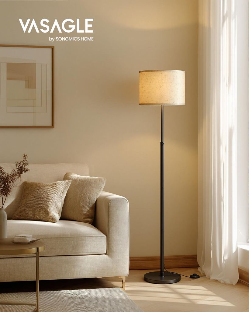 VASAGLE stojací lampa, výškově nastavitelná lampa na čtení, Obrázek produktu 