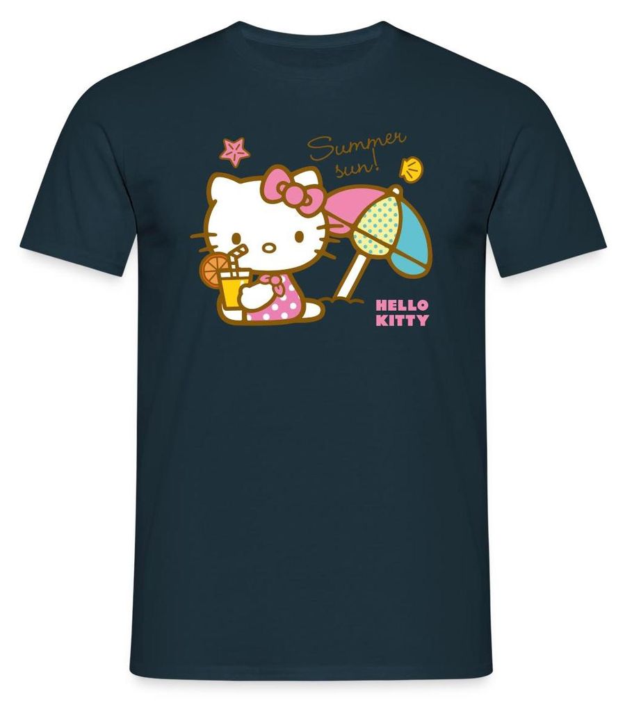 Spreadshirt Hello Kitty Am Strand Summer Sun Männer T-Shirt, S, Navy