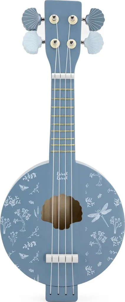 Banjo en Bois pour Bébé - Jouet Éveil Musical Premier Âge Bleu Soft