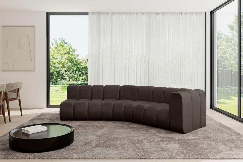 ALTDECOR Modulares Sofa Ecksofa in L-Form - Karex-L1 - 308x194x70 cm Braun - Corner modular Sofa Eckcouch Couch Wohnlandschaft Cauchsofa Bodensofa ...