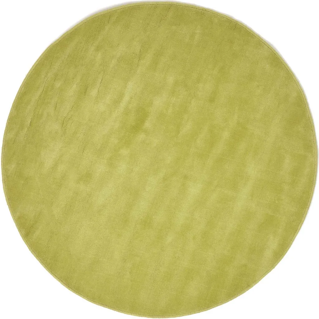 Tapis vert 100% coton 150 cm, texture poils courts doux et facile à laver