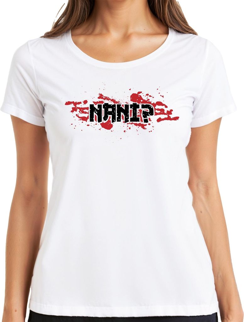 NANI? Anime Manga Ästhetik Otaku Japan Meme Gaming Japanisch Damen T-Shirt, Weiß, S