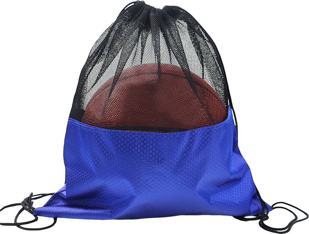Basketball-Aufbewahrungstasche, Sport-Gym-Rucksack, Kordelzug-Design, wasserdicht, Wabengewebe, durchsichtiges Netzgewebe, Fußball-Fußballtasche
