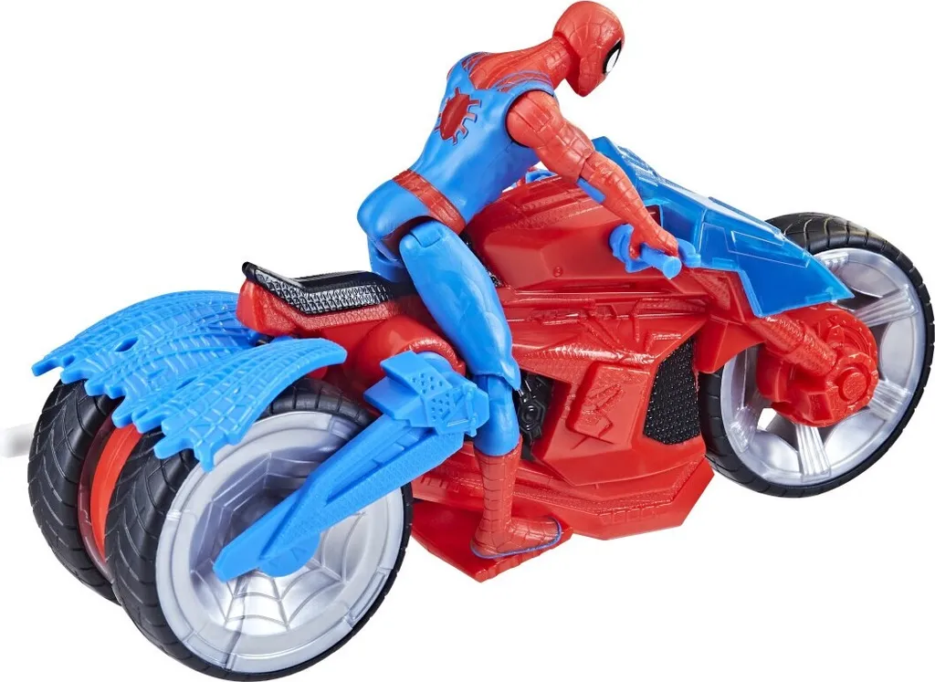 Figurine Spidey 10cm et son Véhicule de Course - Design Robuste Spd