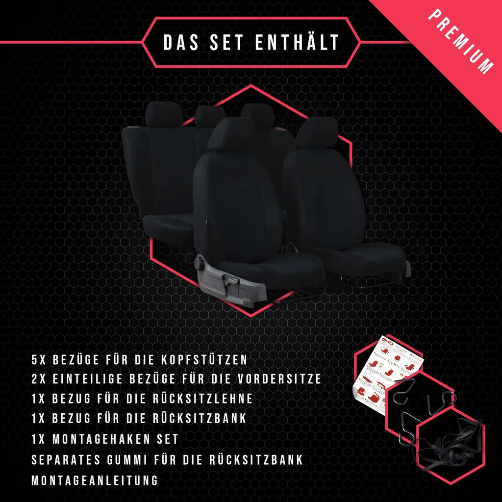 Coprisedili Auto Neri Honda Civic V - Comfort e Stile Universale Nero Set - 9