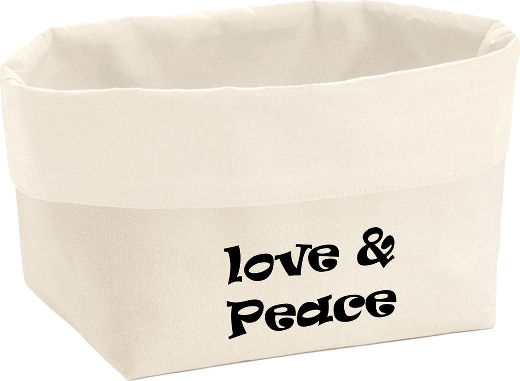Huuraa Organizer Love & Peace 70s 8 Liter Large Canvas Baumwolle Utensilo Geschenkidee