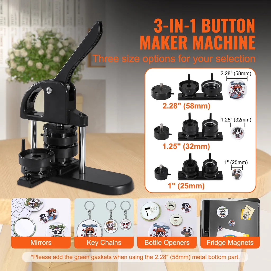 Machine à Badges 3 en 1 sans Installation avec 300 Sets et Découpeuse - 2