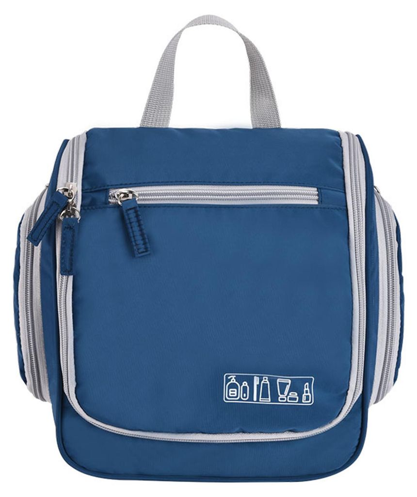 Reise-Kulturbeutel, Kosmetikorganizer mit Aufhängehaken, 2 Seitentaschen, wasserdichte, tragbare Make-up-Tasche für Geschäftsreisen und Übernac...