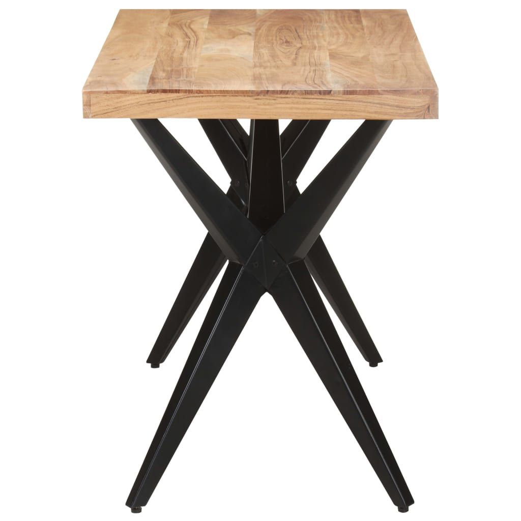 vidaXL Tavolo da pranzo 120x60x76 cm in legno massiccio di Immagine del prodotto 