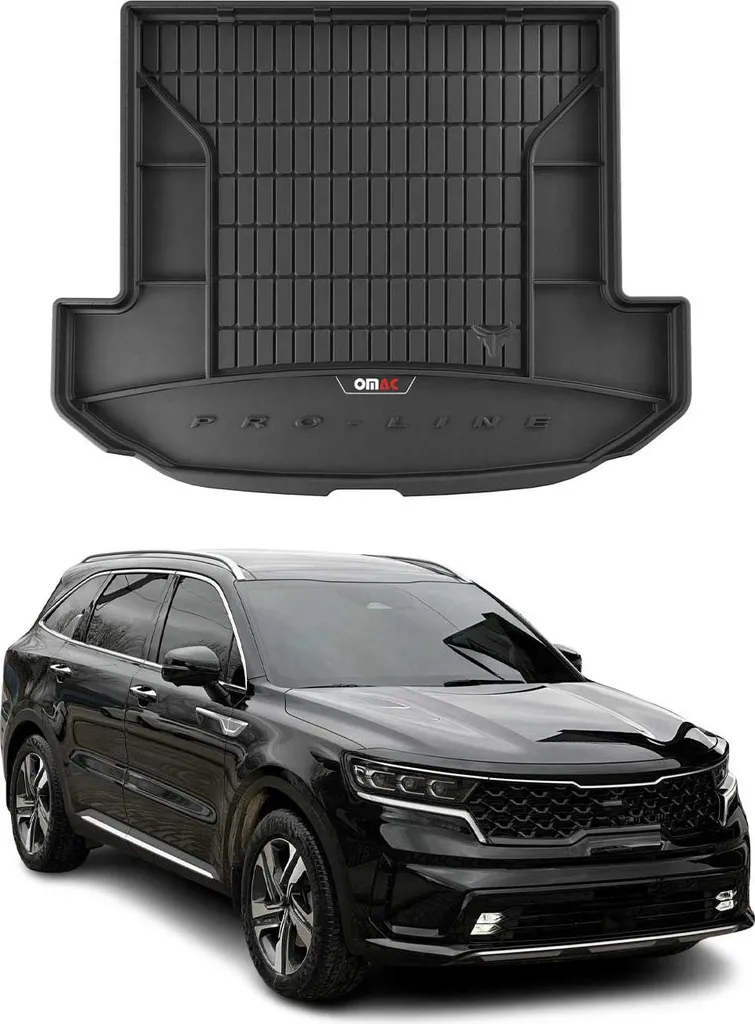 OMAC rivestimento del bagagliaio in gomma per Kia Sorento Hybrid PHEV 2020-24 Ripiegabile terza fila