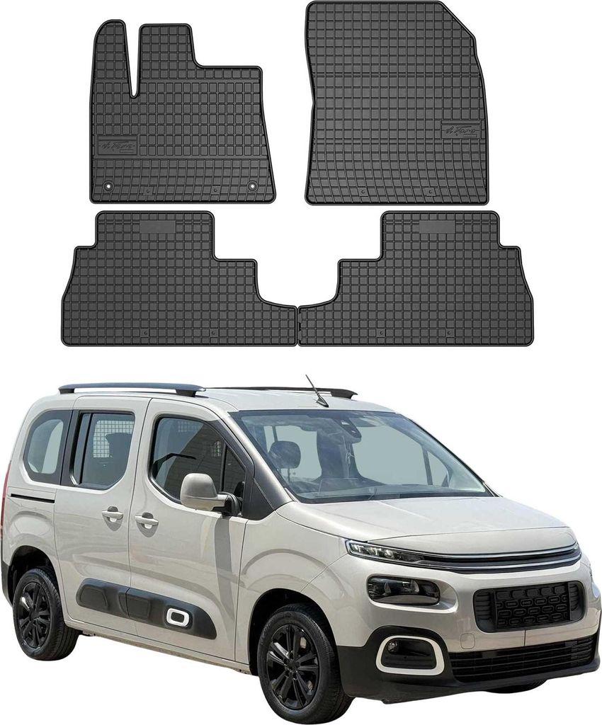 OMAC Gummi Fußmatten für Peugeot Rifter 2018-2024 Automatten Gummi Schwarz 4tlg