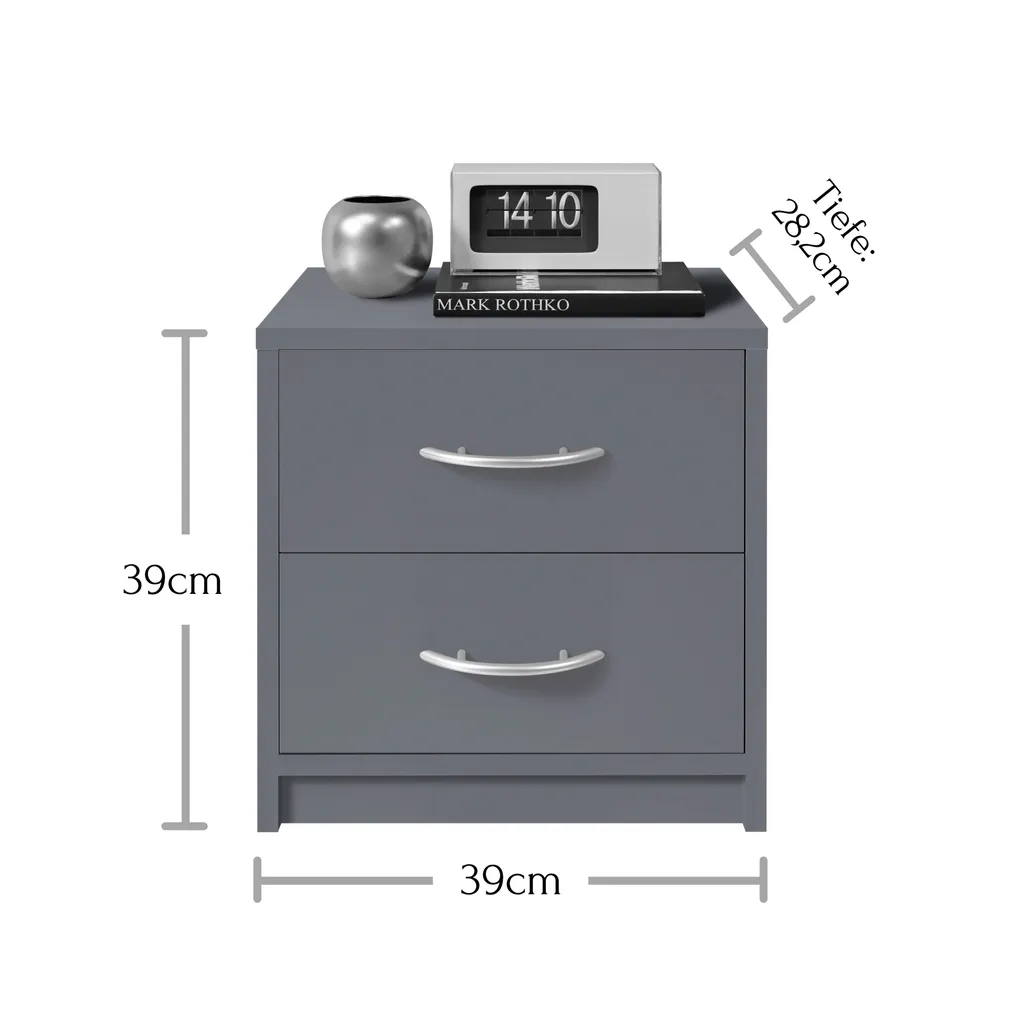 Table de chevet Pepe graphite 39cm idéale pour ranger vos petits objets