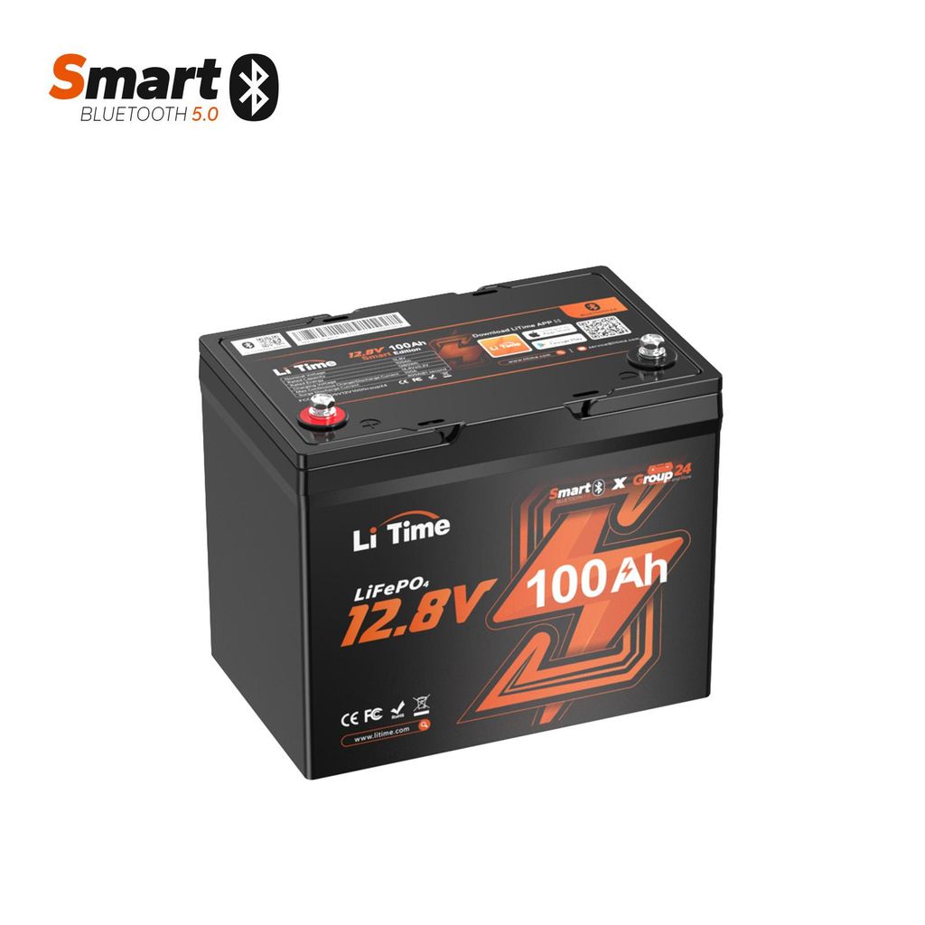 12V 100Ah Group24 Wohnmobil Bluetooth LiFePO4 Batterie für Mini Camper UPS system Boot