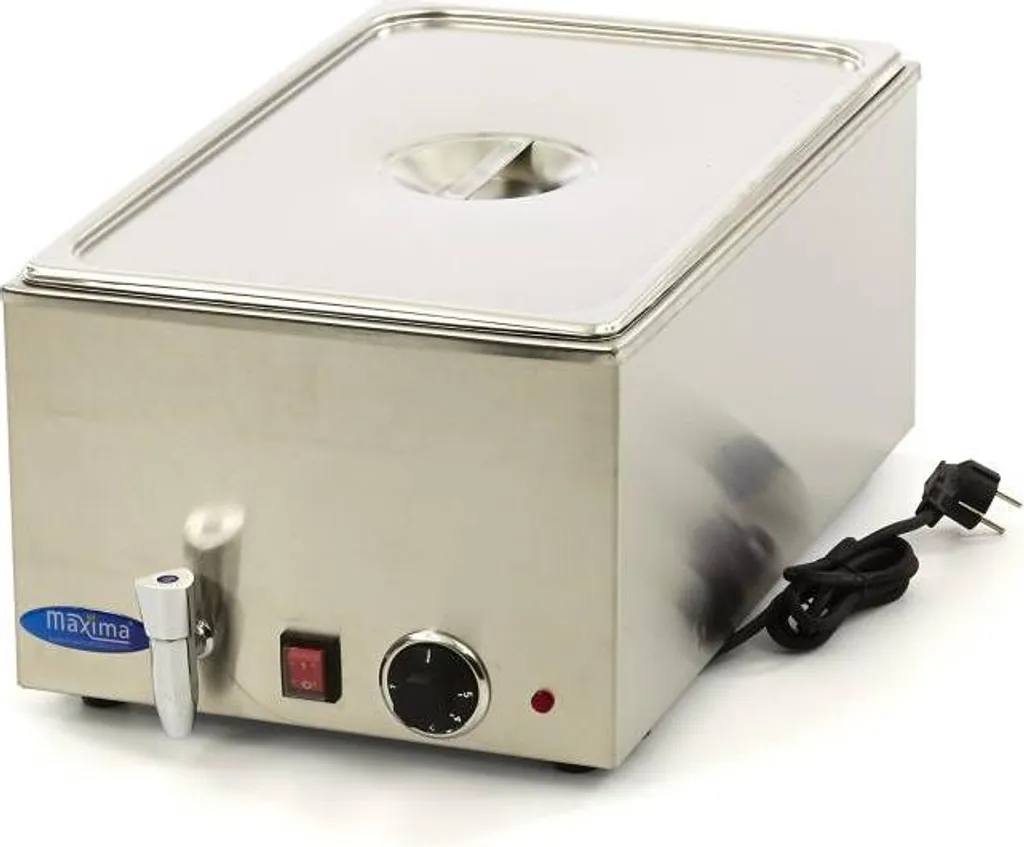 Bain Marie Électrique Maxima GN 1/1 avec Robinet de Vidange Inox Intégré