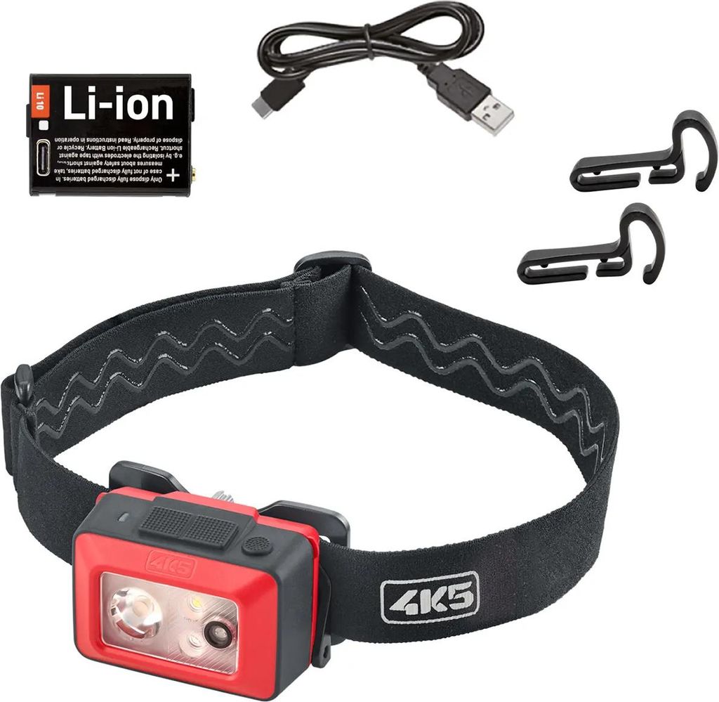 4K5 Tools Kopflampe WP 400 (LED-Lampe, Leuchtkraft bis 400 Lumen, Dimmfunktion)