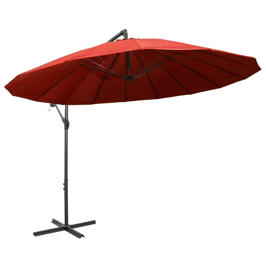 vidaXL Ombrellone semaforo terracotta rosso 3 m palo alluminio