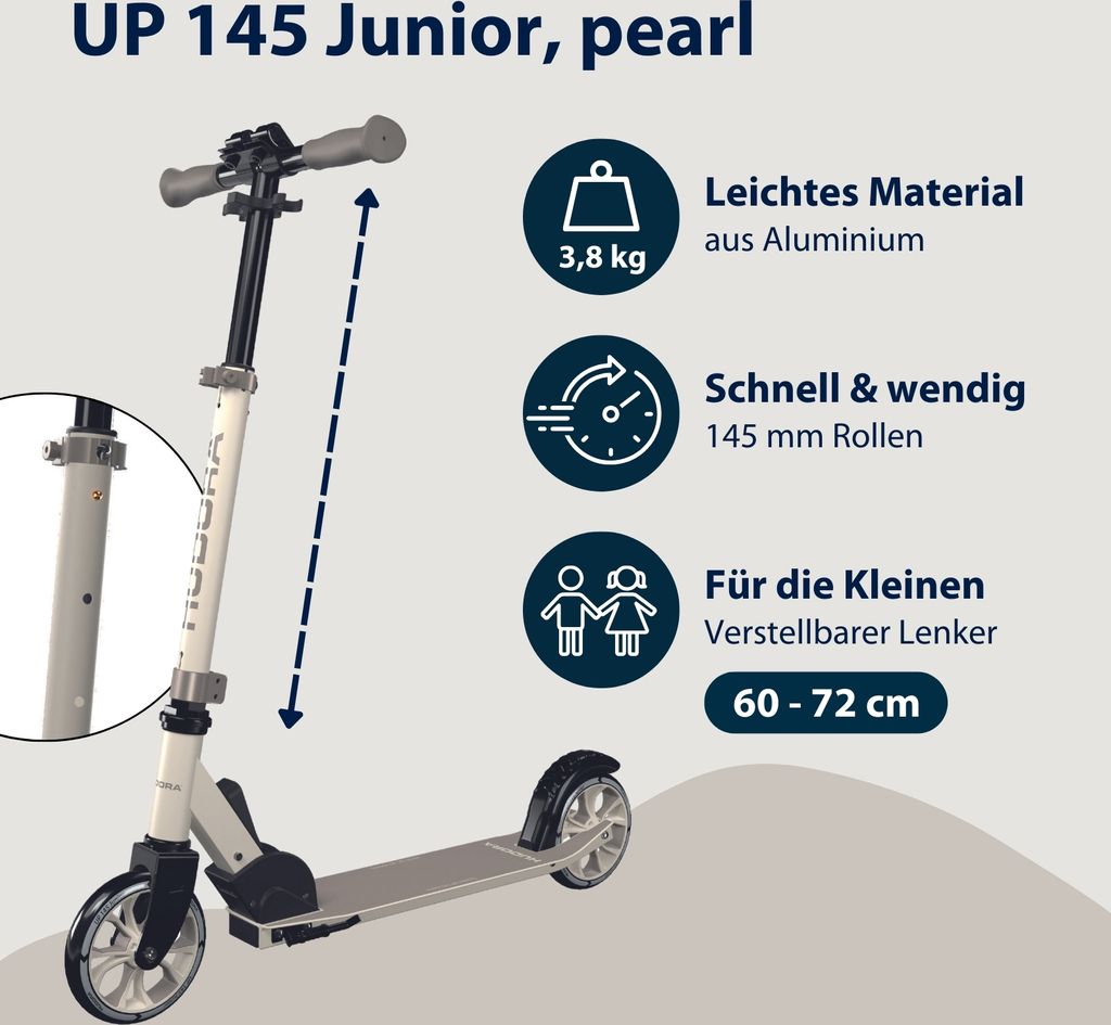 HUDORA Scooter Up 145 Junior - pearl - Hochwertiger & Produktbild 2