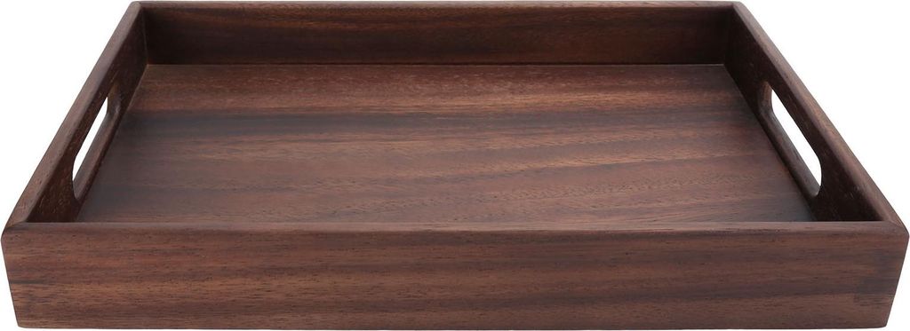 Rechteckiges Serviertablett aus Holz mit Rillen, ideal für Frühstück, Tee, Kaffee, Obst und Snacks