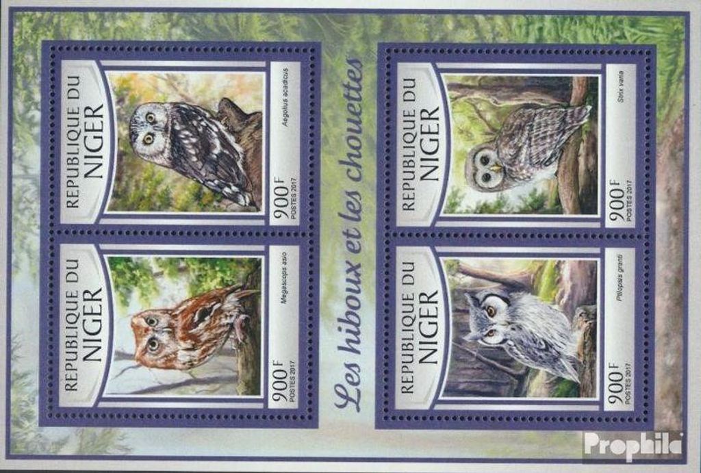 Briefmarken Niger 2017 Mi 4752-4755 Kleinbogen (kompl. Produktbild 