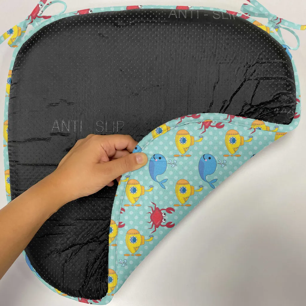 ABAKUHAUS Imbottitura gialla a forma di sottomarino per sedie da sala da pranzo, Wale Crabs, cuscino decorativo impermeabile con cinturini per sedie da cucina, 40 cm x 40 cm - confezione da 12, acquamarina e senape - 2